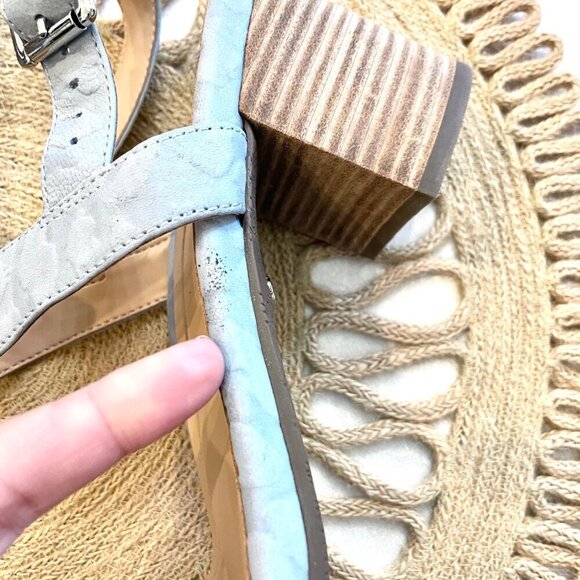 NWOT Vionic Paula Women's Backstrap Heeled Sandal Sky Blue Leather Size 9 - Picture 4 of 11